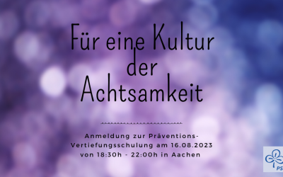 Vertiefungsschulung Prävention | 16.08.2023